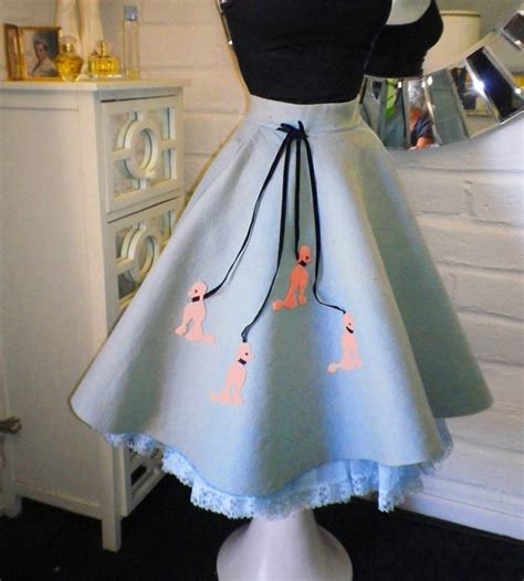 1950s Poodle Skirt Circle Rockabilly Wool Felt 50s Sock Hop