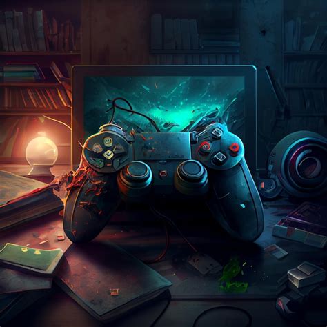 Ilustraci N De Joystick De Gamepad De Controlador De Juegos Cyberpunk