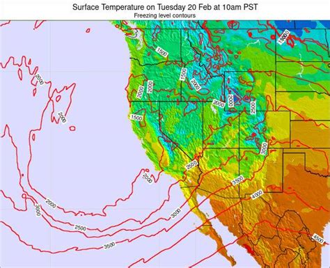 California Surface Temperature on Saturday 07 Aug at 11am PDT