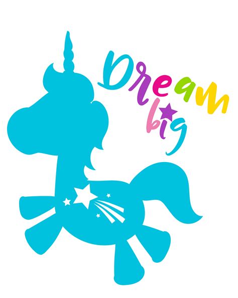 Dream Big Unicorn Cutting Files Svg Dxf Pdf Eps Included Cut Files