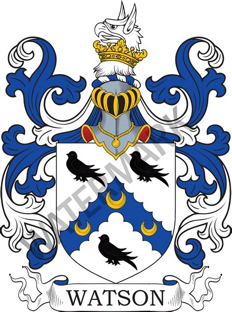 Watson Family Crest Digital Download Watson Coat of Arms JPG File ...