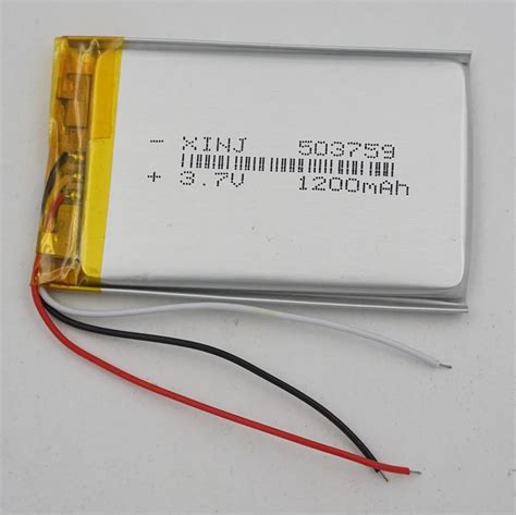 10pcs 3 7V 1200mAh 3 Wires Thermistor Lithium Polymer Battery Lipo Cell