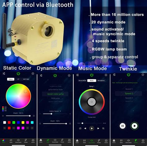 Luces Azimom Bluetooth Con Control De 16 Vatios Parpadean Luces De