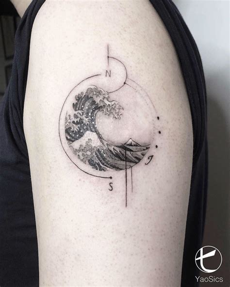 The Great Wave Off Kanagawa Hokusai Tattoo Geometry Tattoo Tattoos