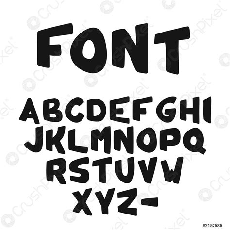 Vector Hand Drawn Cute Bold Alphabet Or Font Stock Vector