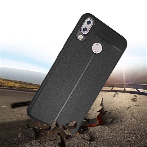 Litchi Padr O De Couro Retro Caso Tpu Para Asus Zenfone Max Pro Max