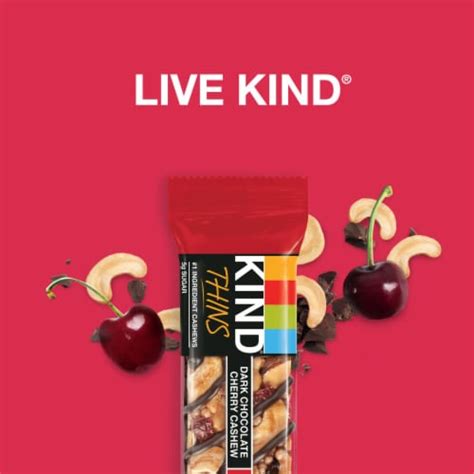 KIND Thins Dark Chocolate Cherry Cashew Fruit And Nut Bars 10 Ct