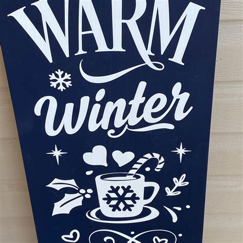 Winter Porch Sign Warm Winter Wishes Christmas Sign Welcome Etsy