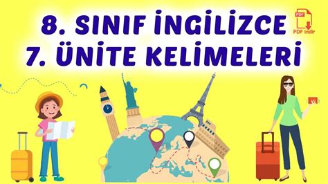 8 Sınıf İngilizce 7 Ünite Kelimeleri Tourism YouTube