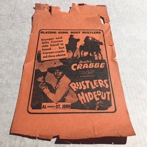 1944 Buster Crabbe WESTERN MOVIE POSTER Rustlers Hideout Etsy