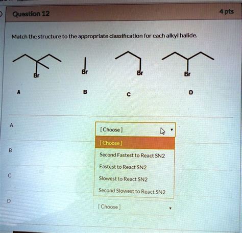 Solved Question Pts Match The Structure To The Appropriate