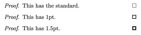 How to make the end-of-proof symbol (the square on the far right) thicker (or bolder) than it ...