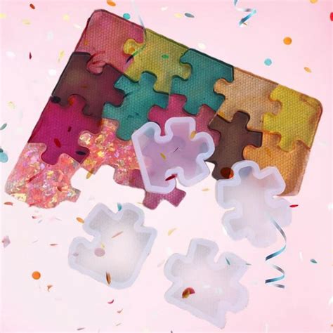 Jigsaw Puzzle Mould Silicone Resin Mold DIY Tool Home Mixed Handmade