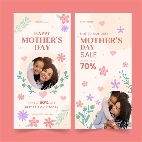 Free Vector Flat Mother S Day Vertical Banners Pack