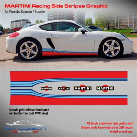 Porsche Cayman Boxster Martini Paski Boczne Design Naklejki Zestaw Ebay