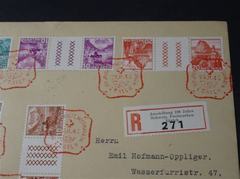 27 II 43 100 J SCHWEIZER POSTVERWALTUNG 6 KEHRDRUCKE STEG Kaufen