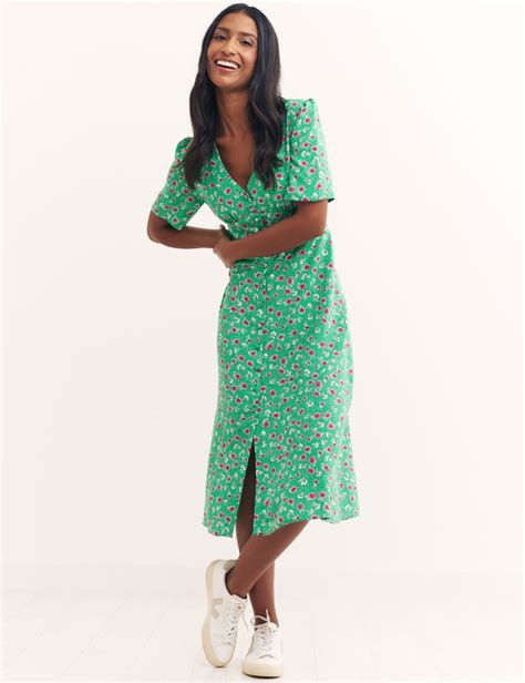 Green Ditsy Floral Alexa Midi Dress | Nobody's Child