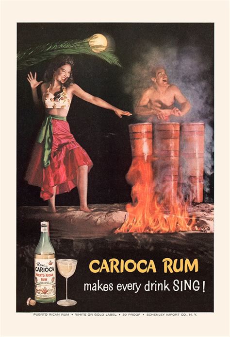 Retro White Rum Ad Kitsch Rum Ad Retro Bar Poster Man Etsy