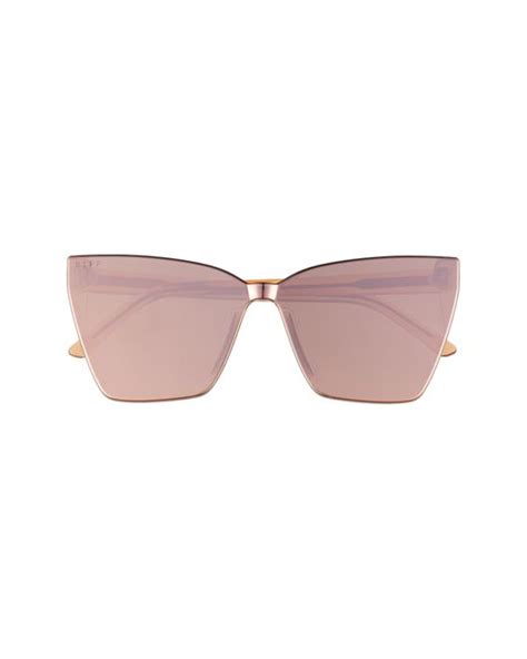 Diff Goldie 56mm Mirrored Cat Eye Sunglasses In Pink Lyst