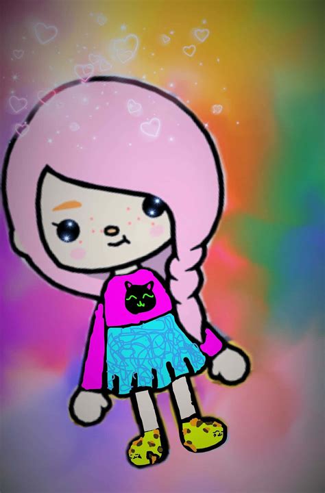 Download Pink Hair Aesthetic Toca Life Character Wallpaper