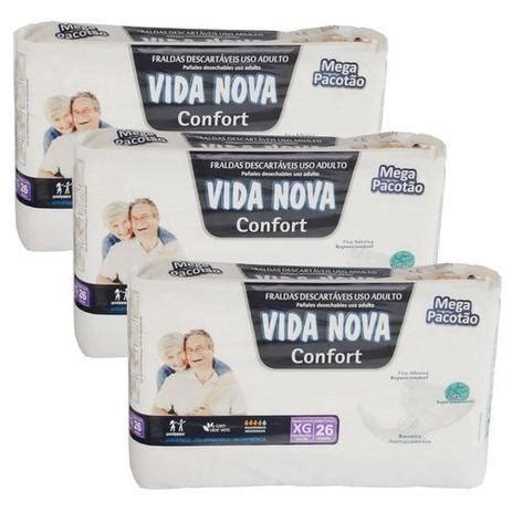 Fralda Geriátrica Vida Nova Confort Mega XG 78 Unidades Fralda