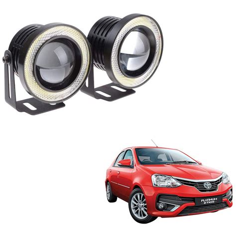 Kozdiko Led Projector Fog Light Cob With Angel Eye Ring For Toyota