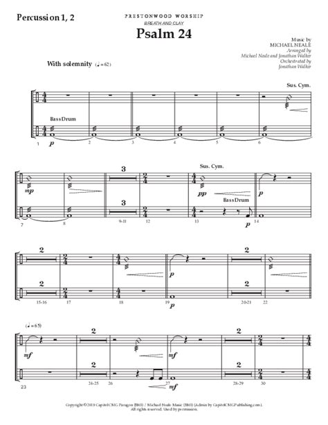 Psalm 24 Choral Anthem Satb Percussion Sheet Music Pdf Prestonwood