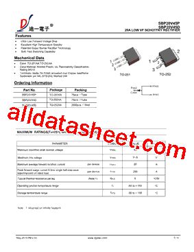 SBP20V45D Datasheet PDF DIYI Electronic Technology Co Ltd