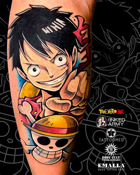 Monkey D Luffy Tattoo By Dave Vero Ink Tatuagens De Anime Desenho