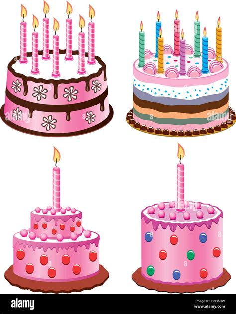 Vector Birthday Cakes Stock Vector Image And Art Alamy