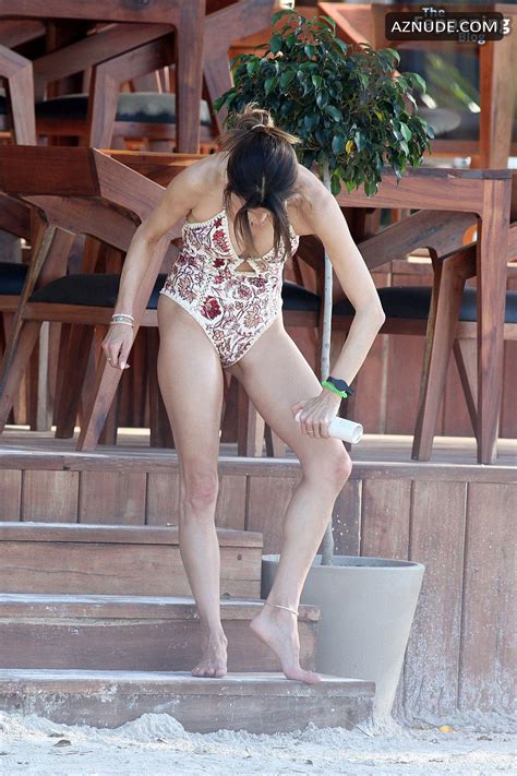 Alessandra Ambrosio Sexy Seen Enjoying Her New Year Vacation Wearing A Hot Swimsuit With Friends