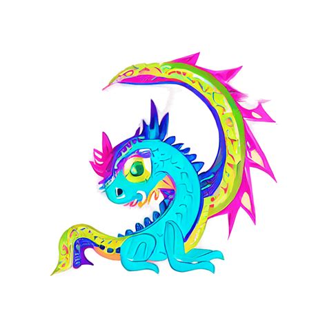 Intricate Detailing Rainbow Dragon Graphic · Creative Fabrica