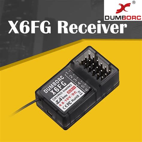 DUMBORC X6F X6FG 2 4G 6CH Radio Control System Receiver For Domborc RC