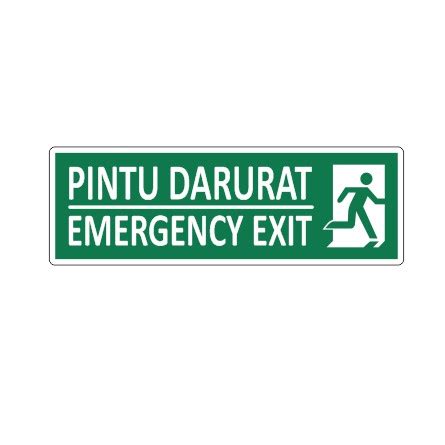 Jual Rambu K3 Bahan Akrilik Pintu Darurat Emergency Exit 30x10 Cm