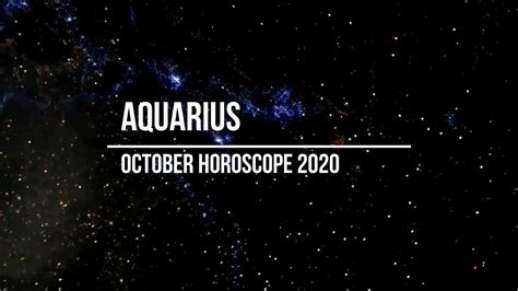 Aquarius October 2020 Horoscope YouTube