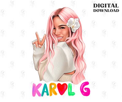 Karol G Png Mit Rosa Haaren Manana Sera Bonito Neues Album Etsy De