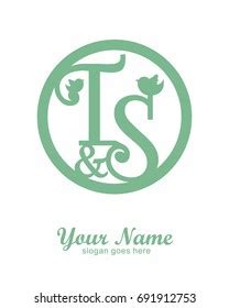 T S Initial Wedding Decorative Logo Stock Vector Royalty Free