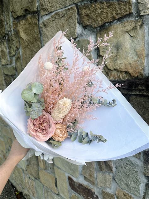 Antique Pink Dried Bouquet The Lush Lily Brisbane Gold Coast