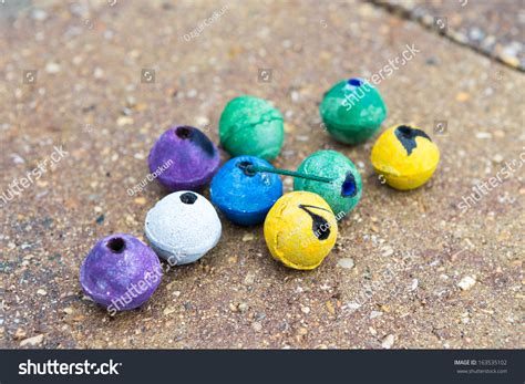 Colorful Round Smoke Bombs Naturally On Stock Photo 163535102 ...