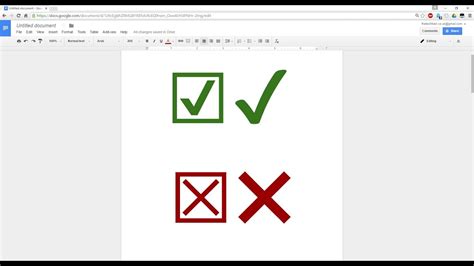 Insert Tick Box Symbols In Google Docs Youtube