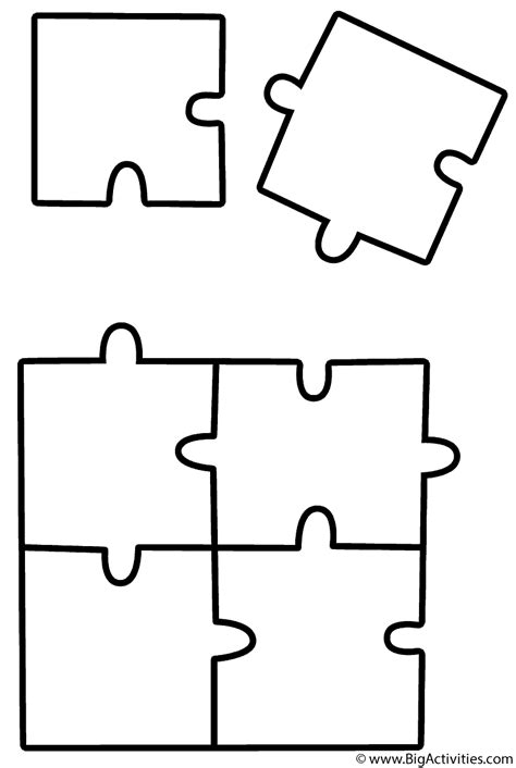 Jigsaw Puzzle Coloring Page Toys