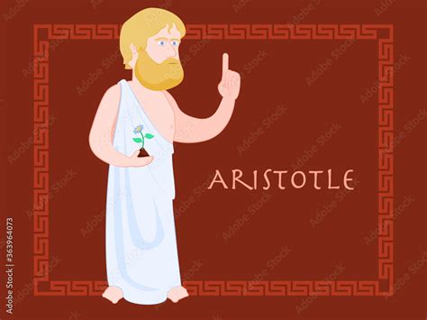 Cartoon ancient greek philosopher Aristotle. Philosophy, knowledge and ...