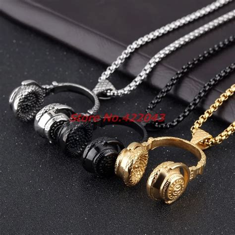 Neue Design Edelstahl Schmuck M Nner Frauen Musik Kopfh Rer Anh Nger