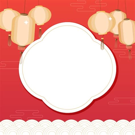 Premium Vector | Traditional chinese red background and lantern vector