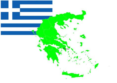 Greek Map Silhouette National Flag Greece Vector Illustration Isolated Blue Stock Vector Image