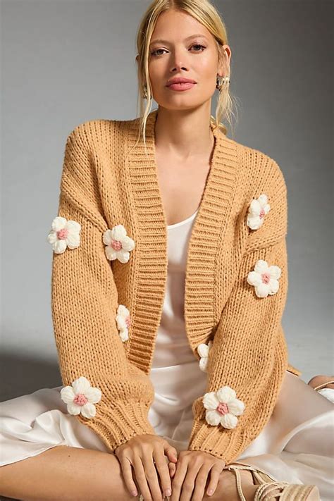 The Susannah 3d Flower Cardigan Sweater Cardigan Fashion Knit