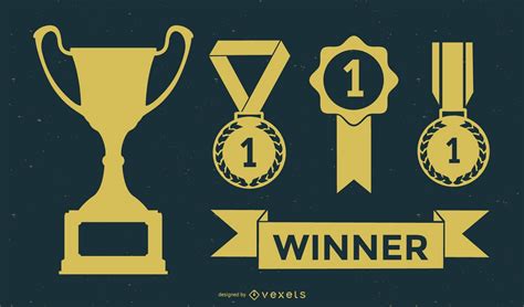 Award Silhouette Set Vector Download