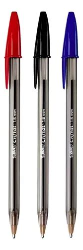 Kit 3 Canetas Cristal Bold 1.6 (azul/preto/vermelho) Bic Azul/preto ...