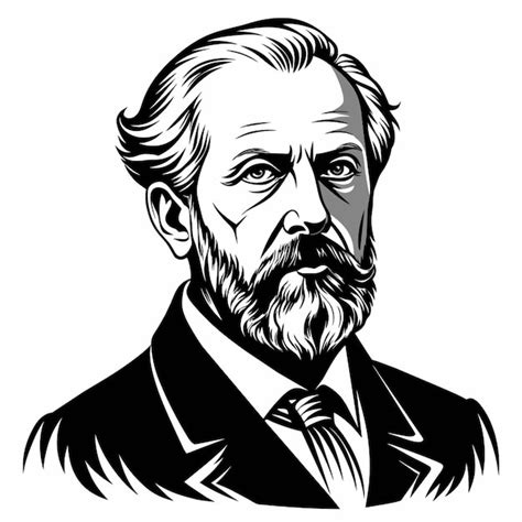 Dessiner Un Portrait De Pyotr Ilch Tchaikovsky Dessin En Noir Et Blanc