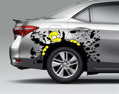 Calcoman A Sticker Mancha Bart Para Carro Universal Auto Meses Sin